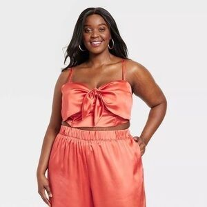 NWT Sammy B X Target Collab Orange Crop Top Underwire Bra Top Plus size 1X